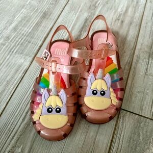 Mini Melissa Pink Unicorn Jelly Sandals